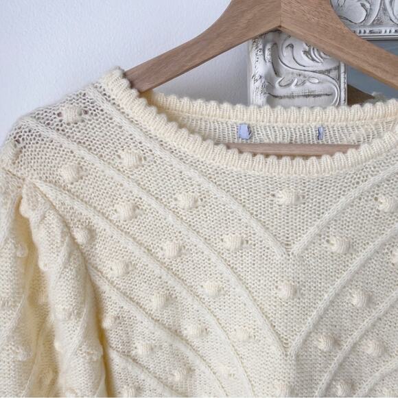Vintage Textured Balloon Sleeve Knit Sweater - Picture 3 of 5